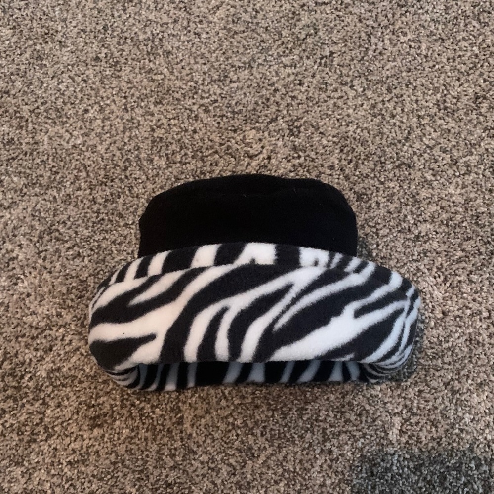 Black & Zebra Print Hat